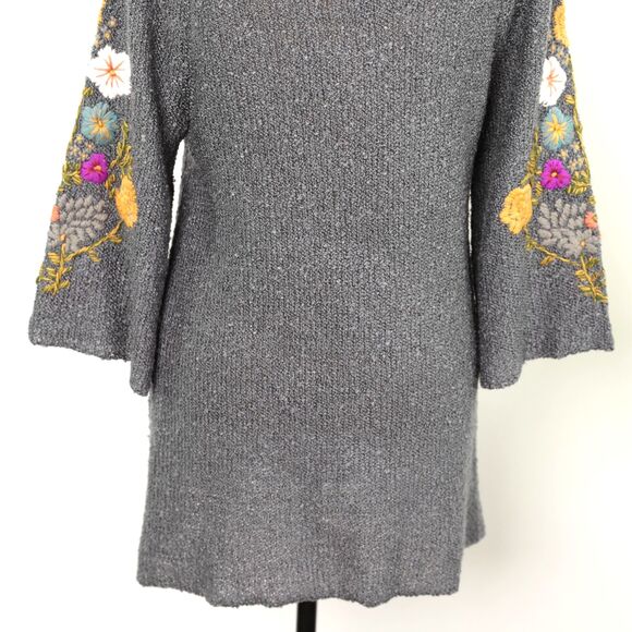 Soft Surroundings Carolina Embroidered Sweater 3/4 bell sleeve size S - Picture 5 of 12